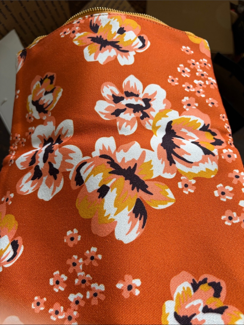 Rachel Pally Orange Floral Zip Pouch